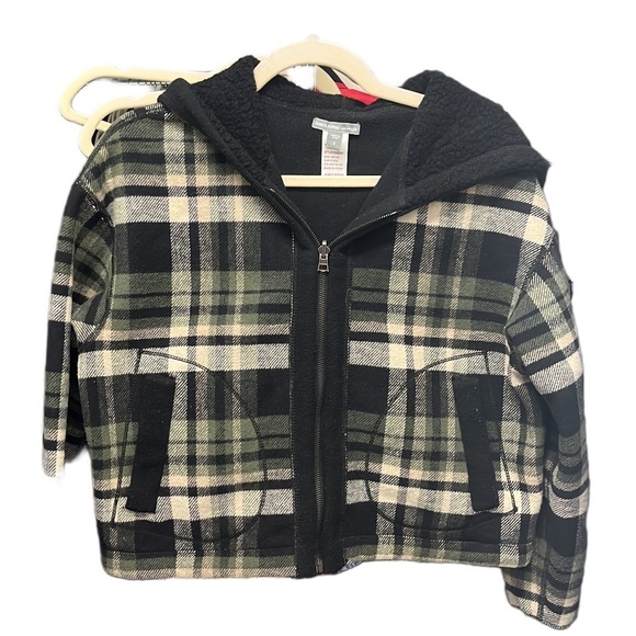 James Perse Jackets & Blazers - Women’s cropped plaid hoodie jacket by James Perse